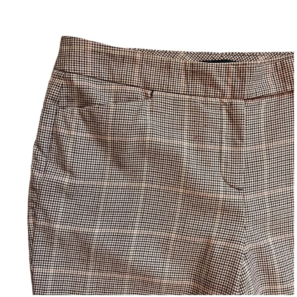 Talbots Signature Flare Wool Window Pane Plaid Wide Leg Trousers - Picture 3 of 14